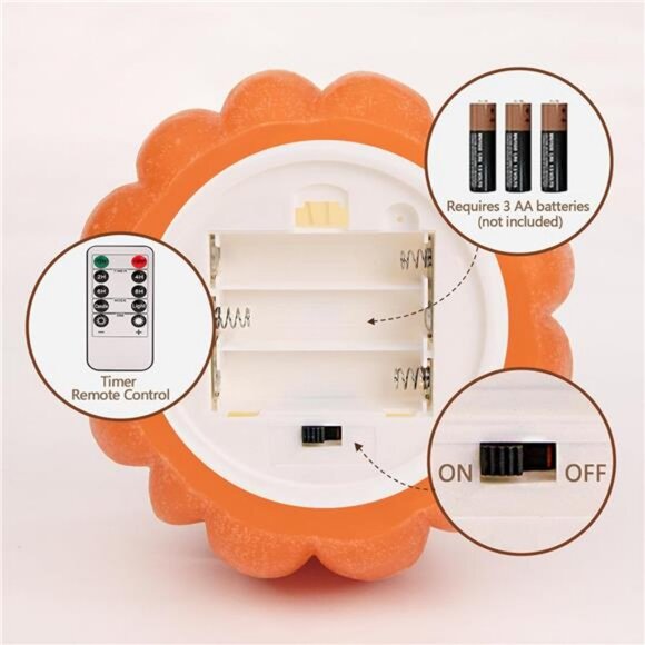 Fall Decorations for Home - Fall Decor - Flickering Flameless Wax Pumpkin LED - Picture 5 of 7